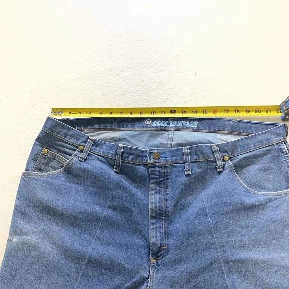 Wrangler Cool Vantage Jeans Mens 44x32 Blue Regular Fit Straight Leg Denim - Picture 6 of 13
